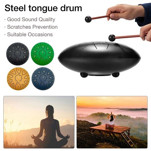 Hot Sell Steel Tongue Drum 6 Inch 11 Notes Drum Handheld Tank Drum Percussion